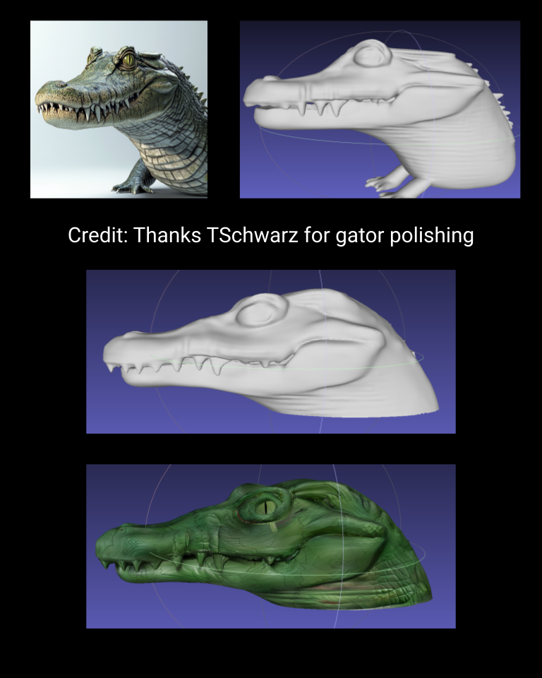 Gator animation process frames