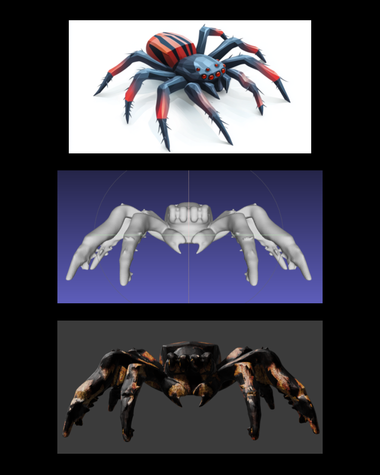 Spider animation process frames